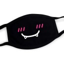 Svart unisex vinter bomull halvansiktsmask med tecknat ansiktsmönster Dammmask Skyddande andningsmask 1