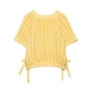 Pulover tricotat pentru femei cu mânecă scurtă Legare cu șnur pe laterale Top elegant uni cu decolteu rotund Poliester Diverse culori 9