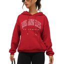 Damskapu och fickor Enfärgad hoodie med texten Los Angeles Bekväm fritidsöverdel i mjuk polyester i olika färger 21