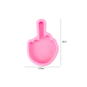 Rosa silikonform gest med hand och pekfinger uppåt 8 × 5,5 cm för hartsnycklar och dekorationer 2