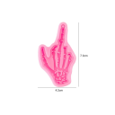 Rosa silikonform gest med hand och pekfinger uppåt 8 × 5,5 cm för hartsnycklar och dekorationer 3