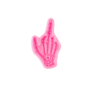 Rosa silikonform gest med hand och pekfinger uppåt 8 × 5,5 cm för hartsnycklar och dekorationer 5
