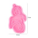 Silikonform för harts 8 cm Gravid kvinna Rosa form för smyckestillverkning Hängsmycken Dekorationer Hantverk 4