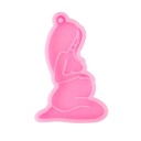 Silikonform för harts 8 cm Gravid kvinna Rosa form för smyckestillverkning Hängsmycken Dekorationer Hantverk 5