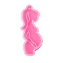 Silikonform för harts 8 cm Gravid kvinna Rosa form för smyckestillverkning Hängsmycken Dekorationer Hantverk 6