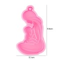 Rosa silikonform för harts 8,5 cm Kvinna med barn Form för smyckestillverkning Dekoration Pärlor Handarbete 2