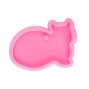 Rosa silikonform för harts 8 × 6 cm Form i kattform Slikonform för smycken och hängen 1