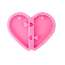 Rosa silikonform för harts 9,2 × 7,5 cm Form i hjärtformat pussel Silikonform för smycken och hängen 1
