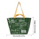 Vattentät shoppingkasse 33 x 33 cm tillverkad av PP-tyg Vit eller grön kasse med tryck Bärbar stor kasse för grönsaker och shopping 4