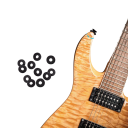 10ks gumových zámkov na popruh pre elektrickú gitaru a basgitaru Profesionálne zaistenie pásu Neutrálna farba Ochrana proti skĺznutiu 6