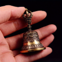 Bronss tibetansk klocka 5,2 x 3,2 cm Handgjord dekorativ klocka med andlig betydelse Meditationshjälpmedel för avslappning och lugn 2