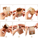 24 pièces Boîtes mini de Noël pour bonbons 10,5 x 7 x 5 cm Papier kraft Maisons beiges avec cordeau Emballage cadeau pour fêtes et mariages 3