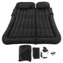 Resande uppblåsbar madrass för bil 2 i 1 174 x 126 cm Svart PVC Mjuk sovmatta med kudde, pump och nackstöd för SUV 4