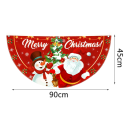 Jul halvcirkelformad flaggbanner 90 x 45 cm Röd med motiv av Jultomten och snögubben Utomhus hängande dekoration för hus och trädgård 2