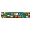 Julbanner för utomhusbruk 200 x 40 cm Grön tygskylt Merry Christmas Hållbar dekoration för staket, terrass och trädgård 1