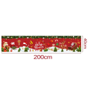 Julbanner 200 x 40 cm Röd polyesterhängande med snölandskap och granar med vit text Merry Christmas för dekoration av hemmet 2