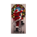 Julhängande banner 180 x 90 cm Polyesterhängande Santa på stegen Dör dekoration Utomhus och inomhus julprydnad 1