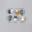 Dekorativ uppsättning 6 mini katter PVC Söta figurer för bilens instrumentbräda, skärm eller hylla Självhäftande kattdekorationer 3