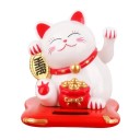 Solär katt av lycka Maneki Neko 7,5 cm Dekoration för att attrahera lycka och överflöd Rörlig katt utan batterier 1