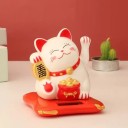 Solär katt av lycka Maneki Neko 7,5 cm Dekoration för att attrahera lycka och överflöd Rörlig katt utan batterier 3