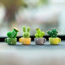 Mini dekoration 4 st Kaktusar i färgglada muggar Söt uppsättning av miniatyrsucculenter Dekoration för bil eller bord 2