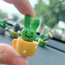Mini dekoration 4 st Kaktusar i färgglada muggar Söt uppsättning av miniatyrsucculenter Dekoration för bil eller bord 3