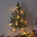 LED světelný řetěz 3 m 20 žárovek s vločkami a mini soškami Vánoční dekorace do interiéru Napájení 2x AA baterie bez adaptéru 4