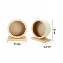 Trä löphjul för hamstrar 15 cm med korkunderlag Tyst roterande hjul 15 x 9,5 x 17 cm Ställning för gnagare 2