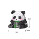 Kreativ byggsats panda 7,8 x 6,8 x 8,8 cm 449 delar MINI djurmodell DIY-set för barn Söt figur Dekoration av klossar 6+ 3
