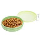 Plastisk bärbar skål för hundmat 14 x 4 cm Resefällbar skål med karbinhake för vatten och foder till husdjur 4