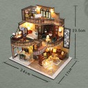 Dockhus 24 x 17 x 23,5 cm Miniatyr LED byggsats med möbler Realistisk modell med detaljer Dekorativt upplyst hus för kreativt skapande 6