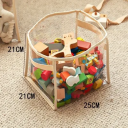 Genomskinlig förvaringskorg för leksaker 25 x 21 x 21 cm PVC Barnorganisatör för leksaker Hållbar förvaringslåda Transparent korg för rummet 2