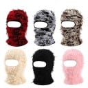Vinter vindresistent cykelmössa med ansiktsmask Stickad balaclava i akryl Unisex skidmask kamouflage varm mössa för män och kvinnor 9