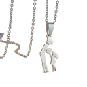 Halsband med hänge av mamma och dotter Elegant halsband för damer i rostfritt stål Symbol för moderskärlek Stilig smycke present 2