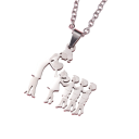 Halsband med hänge Mamma med dotter och tre söner Elegant smycke för familjen Present till mamma Symbol för kärlek och familj 2