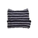 Gorro de punto a rayas con orejas de gato 56–59 cm Harajuku Little Devil Gorro unisex de invierno de estilo moderno Algodón Acrílico Streetwear 4