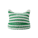 Gorro de punto a rayas con orejas de gato 56–59 cm Harajuku Little Devil Gorro unisex de invierno de estilo moderno Algodón Acrílico Streetwear 6