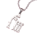 Halsband med hänge av mamma med tre söner Elegantisk present i rostfritt stål Symbol för moderskärlek Smycke för kvinnor och mammor 2