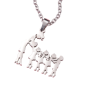 Halsband med hänge Familj Mamma med tre döttrar och en son Elegant smycke för kvinnor Symbol för moderskärlek Originalgåva 2