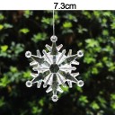 Set med 5 st plastiska genomskinliga dekorationer för julgran i form av snöflinga 7,3 cm 2