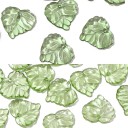 100 st akrylkulor 15 × 14 mm Mini gröna blad Dekorativa prydnader för tillverkning av halsband, örhängen och armband för originella smycken 1