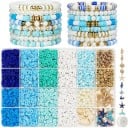 Set av lerkulor med havstema snäckor sjöstjärnor sköldpaddor havssymboler Polymeriskt set för tillverkning av smycken armband halsband hängen 1