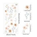 Calcomanías de pared flores 60 x 28 cm Vinilo mate translúcido Calcomanías decorativas para pared Decoración floral suave Decoración de interiores 2