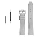 Gumový řemínek 20 mm pro Rolex Omega MoonSwatch Constellation Voděodolný sportovní pryžový pásek se stříbrnou přezkou Nástroje v balení 6