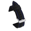 Klockarmband 20 mm Mjukt silikon gummi sport vattentåligt andningsbart band med snabbkoppling och silverspänne för de flesta platta 5
