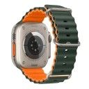 Silikonrem 42 mm för Apple Watch S10 Vattentåligt armband med titanspänne Justerbar ögla och flerpunktsstängning 17
