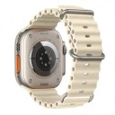 Silikonarmband 42 mm 44 mm 45 mm 49 mm för Apple Watch Vattentåligt armband med titanspänne Justerbar ögla och flerpositionsspänne 6