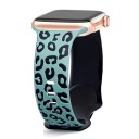 Graverad rem 42 mm för Apple Watch Series 10 Silikonrem med leopardmönster Justerbar storlek Premium silikon bekväm passform 12