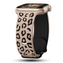 Graverad rem 42 mm 44 mm 45 mm 49 mm för Apple Watch serie 1–9 SE SE2 Ultra Silikonrem med leopardmönster Justerbar storlek Premium 13