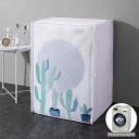 Housse de protection pour lave-linge chargée par le côté 62 × 55 × 86 cm Imprimé blanc-transparent cactus Fermeture éclair 2